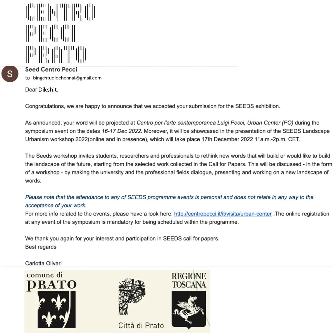 Binge Studio, selected for Seed Centro Pecci Presentation, Italy.